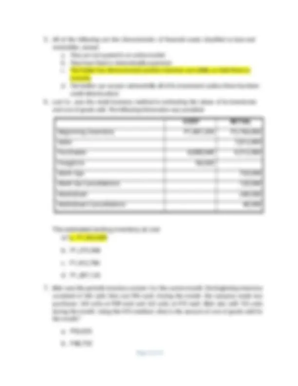 Intermediate Accounting 1 Prelim Examination Questions with Correct ...