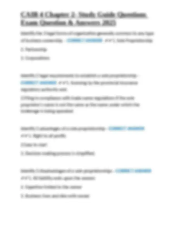 CAIB 4 Chapter 2- Study Guide Questions Exam Question & Answers 2025 ...