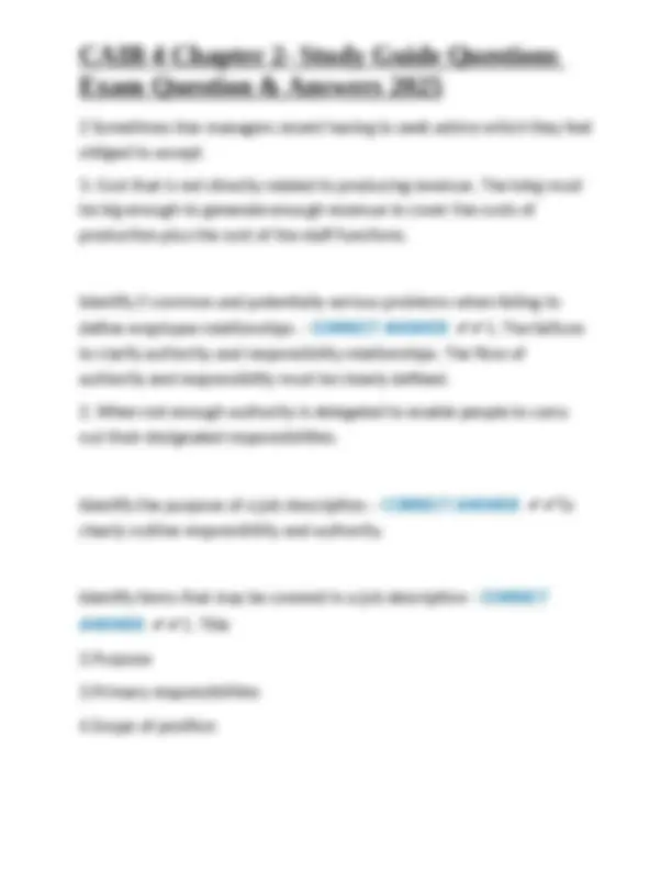 CAIB 4 Chapter 2- Study Guide Questions Exam Question & Answers 2025 ...