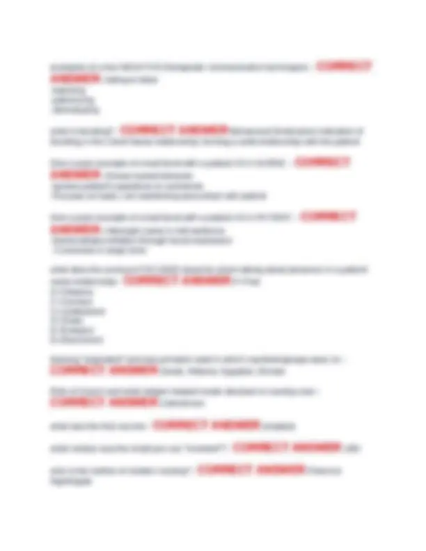 Nursing Exam 1 Study Set: Questions and Answers | Exams Nursing | Docsity
