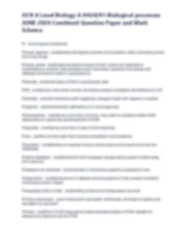 OCR A Level Biology A H420-01 Biological processes JUNE 2024 Combined ...