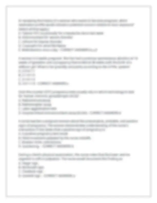 OB EXAM 1 PRACTICE QUESTIONS WITH CORRECT ANSWERS 100% 2024 | Exams ...