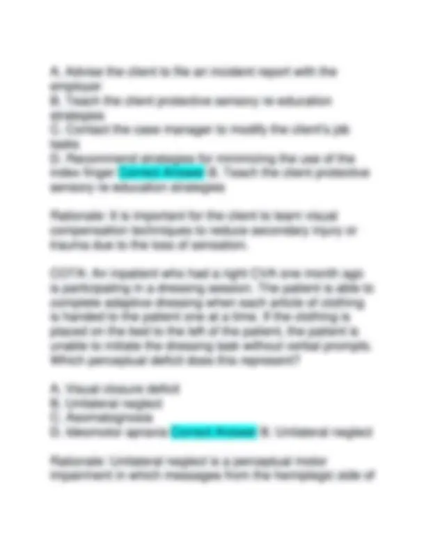 Coota Test NBCOT-COTA Exam 2025: Practice Questions and Answers with Rationales ...