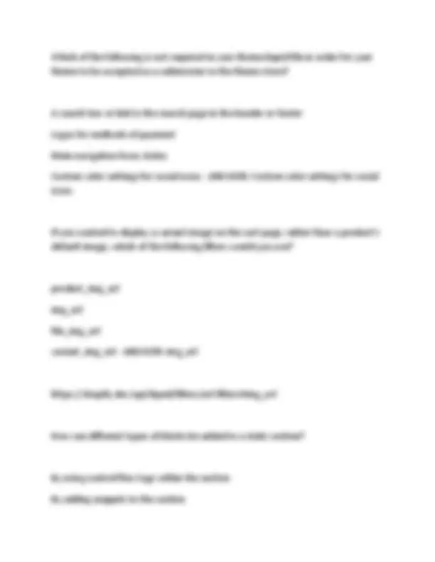 Shopify Theme Development Certification: Multiple Choice Questions and ...