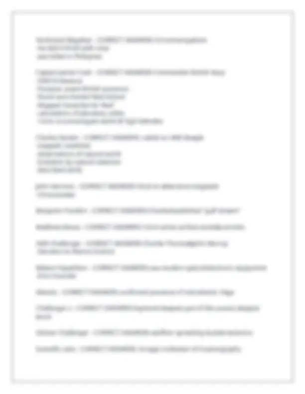 MARINE BIOLOGY OR OCEANOGRAPHY EXAM 1 (CH 1) QUESTIONS WITH CORRECT ...