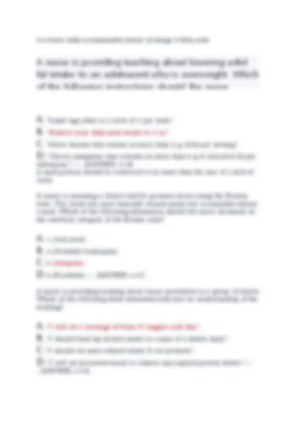 Nutrition Practice Questions for Nursing Students | Exams Nutrition ...