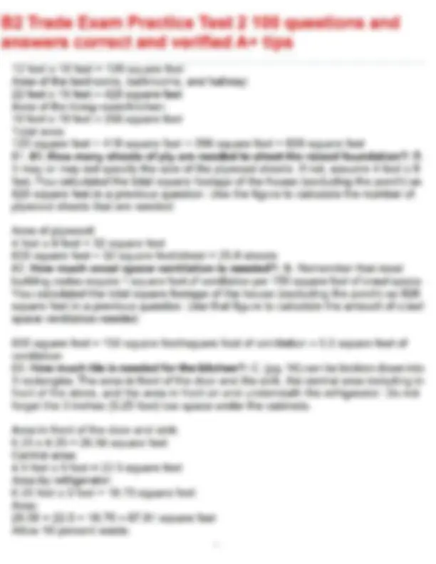 B2 Trade Exam Practice Test 2 100 questions and answers correct and ...