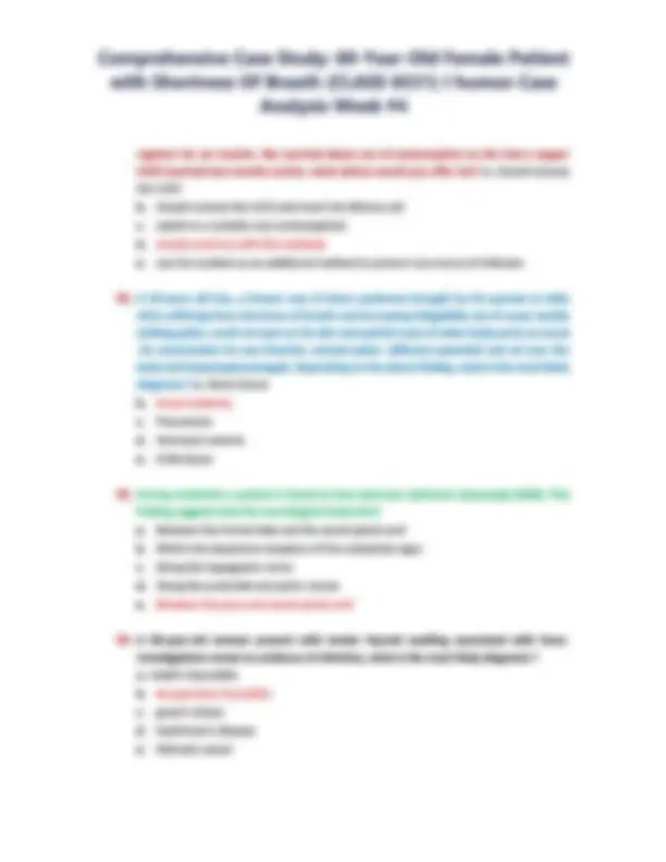 Comprehensive Case Study 60-Year-Old Female Patient with Shortness Of ...