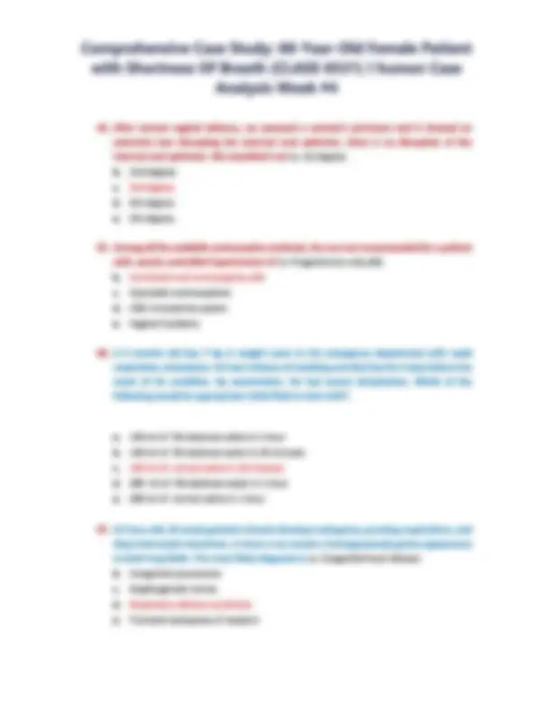 Comprehensive Case Study 60-Year-Old Female Patient with Shortness Of ...