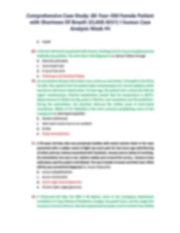 Comprehensive Case Study 60-Year-Old Female Patient with Shortness Of ...
