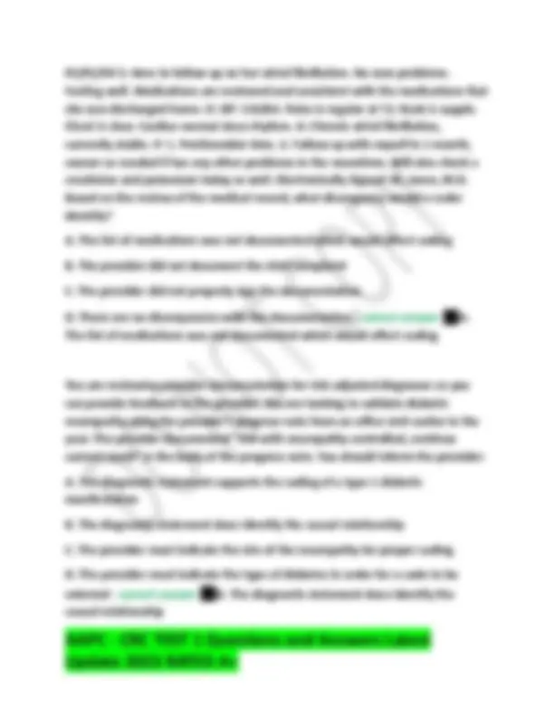 AAPC - CRC TEST 1 Questions and Answers Latest Update 2025 RATED A+ ...