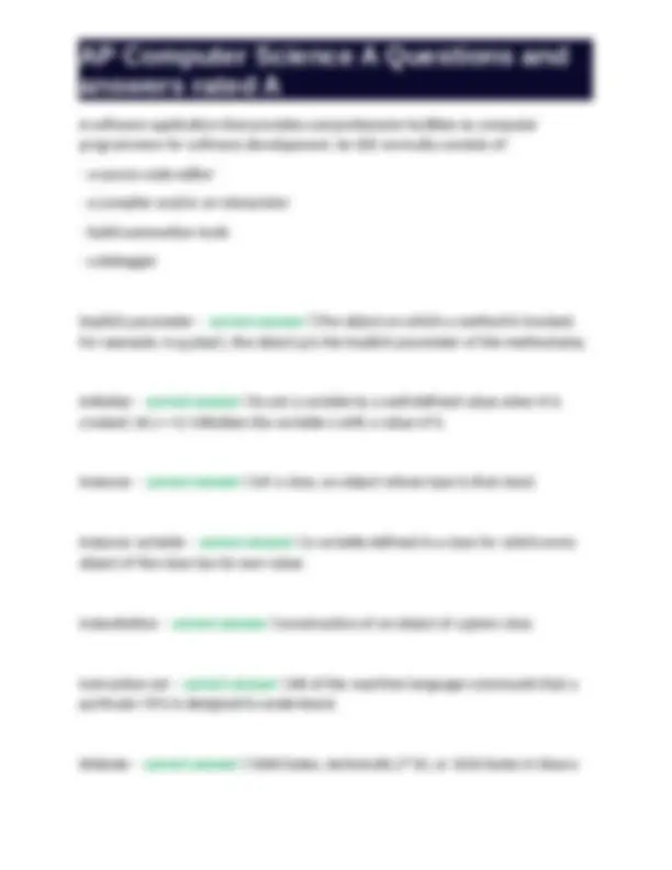 AP Computer Science A Glossary of Terms: Definitions and Explanations ...