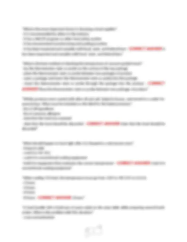 SERVSAFE 7TH EDITION STUDY QUESTIONS | Exams Food science | Docsity