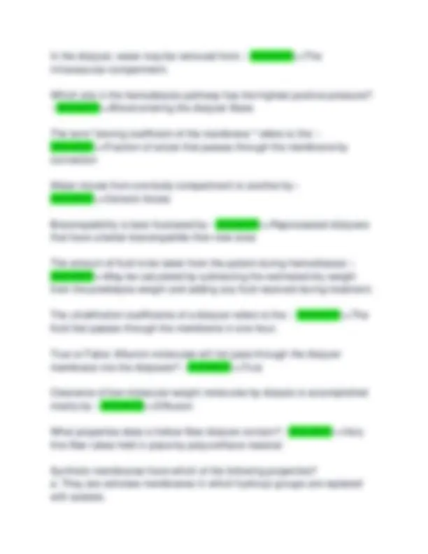 Certified Clinical Hemodialysis Technician (CCHT) Exam 2025 examination ...