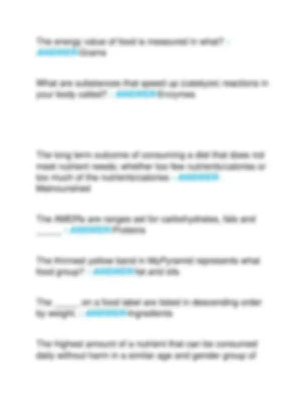 HUMAN NUTRITION FINAL ACTUAL EXAM WITH QUESTIONS AND CORRECT ANSWERS ...