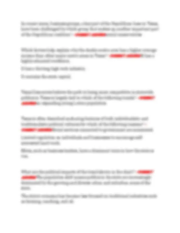 GOVT-2306 CHAPTER 1,2,3 LATEST EXAM 1 REVIEW WITH MULTIPLE CHOICE OF ...