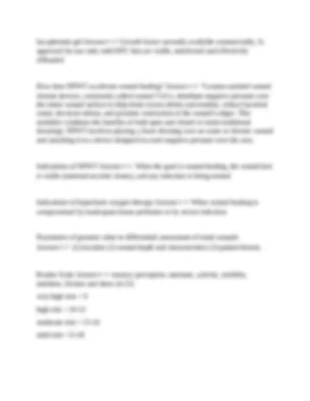 Wound Care WOCN questions with correct answers | Exams Nursing | Docsity