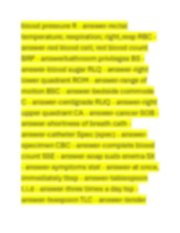 Medical Abbreviations | Exams Nursing | Docsity