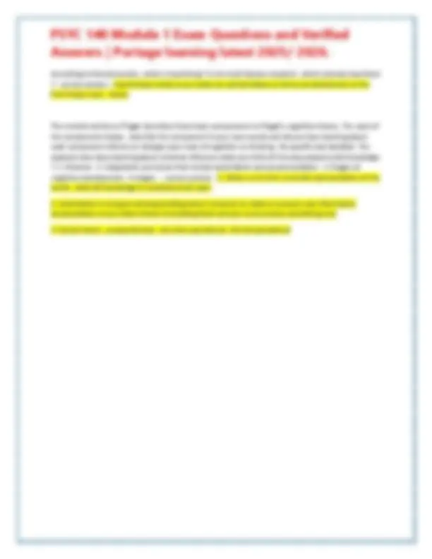 PSYC 140 Module 1 Exam Questions and Verified Answers | Portage ...