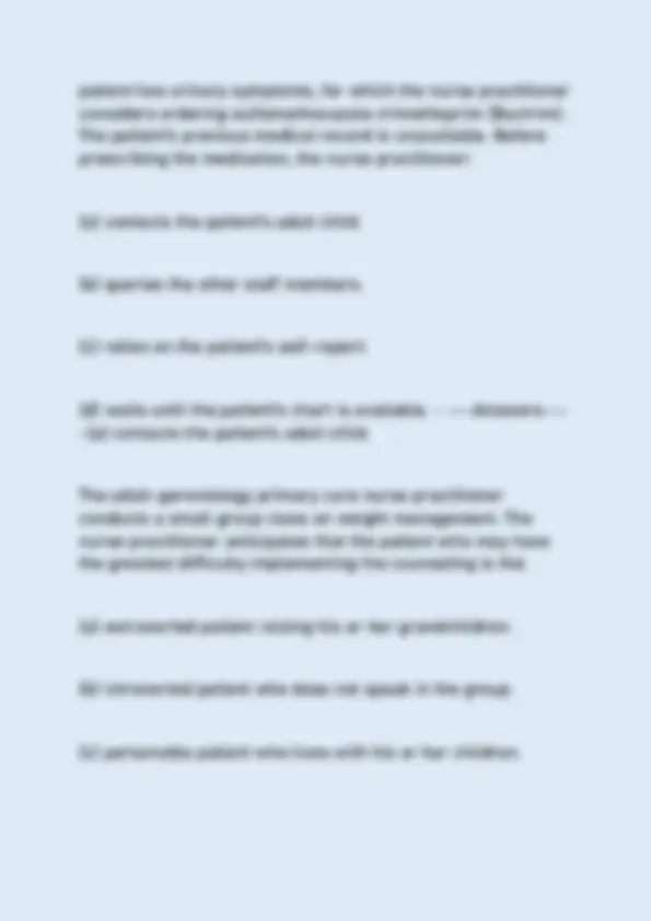 ANCC PRACTICE (ACTUAL 2025/2026) QUESTIONS AND VERIFIED CORRECT ANSWERS ...