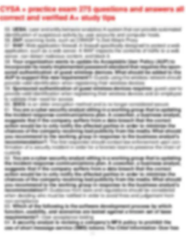 CYSA+ Practice Exam: 275 Questions and Answers with A+ Study Tips ...