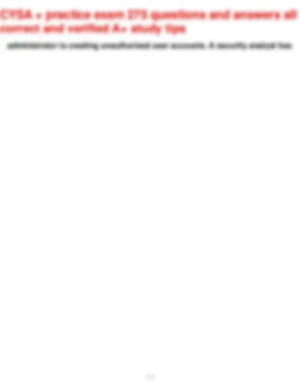 CYSA+ Practice Exam: 275 Questions and Answers with A+ Study Tips ...