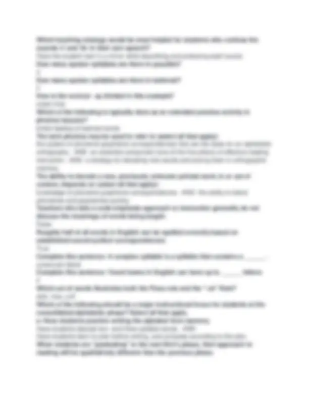 Letrs Phonics Training Units 1 4 Practice Exam Pdf Exams Nursing