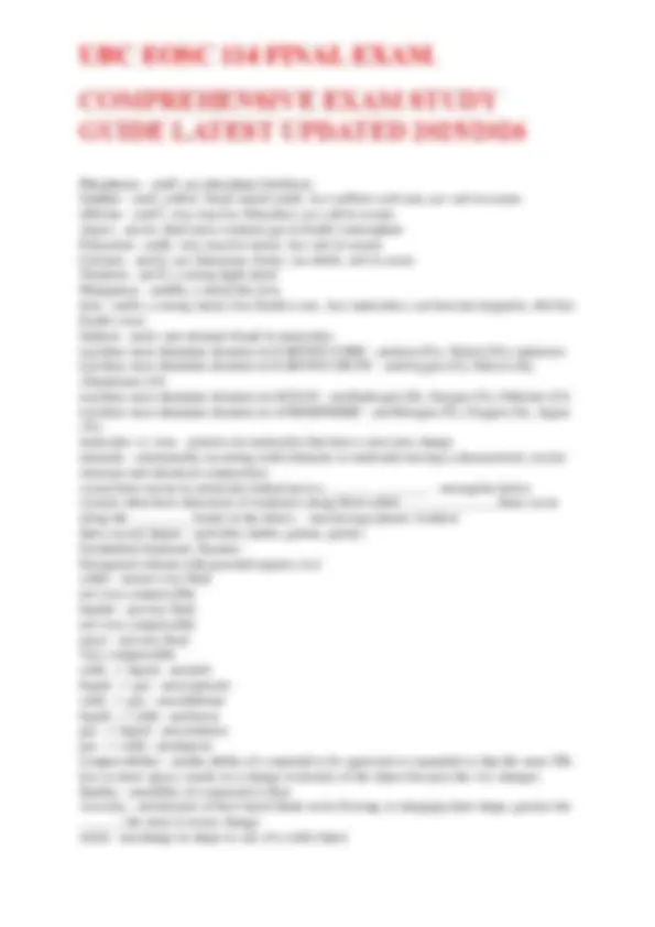 UBC EOSC 114 FINAL EXAM. COMPREHENSIVE EXAM STUDY GUIDE LATEST UPDATED ...