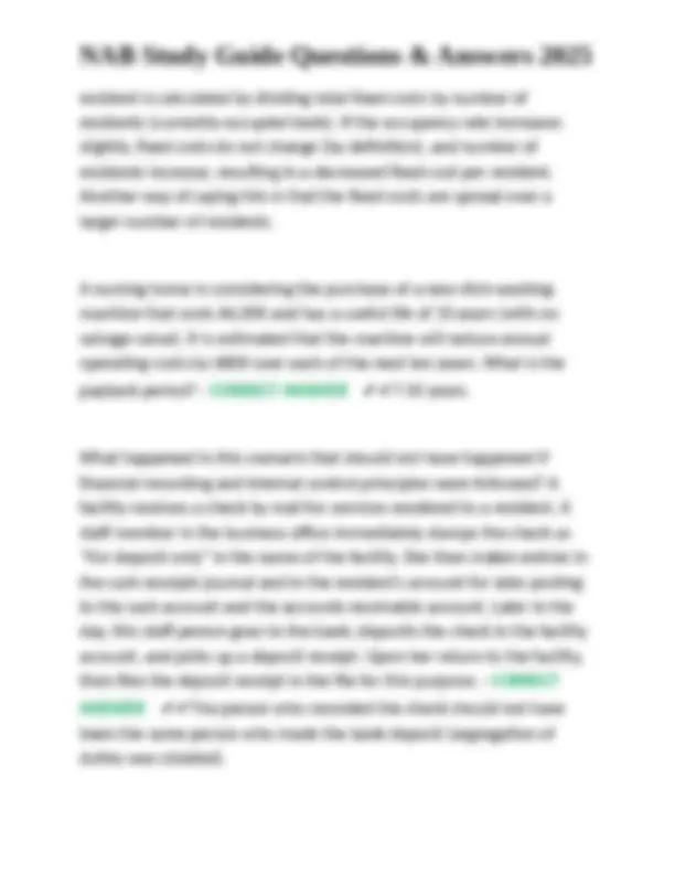 Nab Comprehension NAB Study Guide Questions & Answers 2025 | Exams Nursing | Docsity