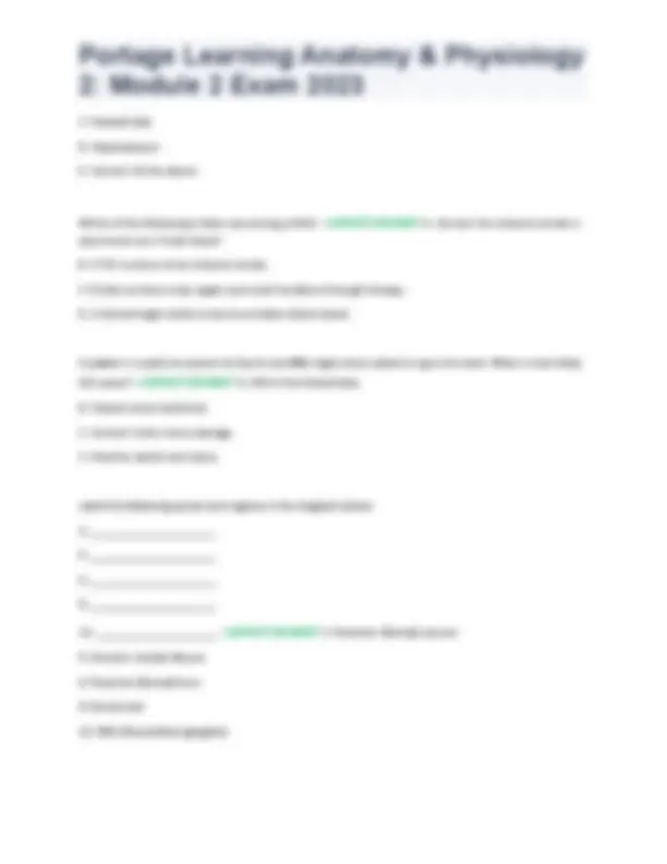 Portage Learning Anatomy & Physiology 2 Module 2 Exam 2023 | Exams ...