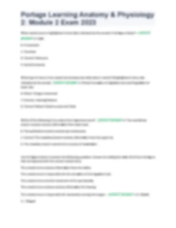 Portage Learning Anatomy & Physiology 2 Module 2 Exam 2023 | Exams ...
