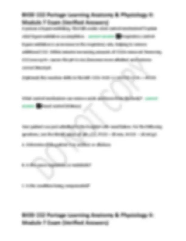 BIOD 152 Portage Learning Anatomy & Physiology II: Module 7 Exam ...