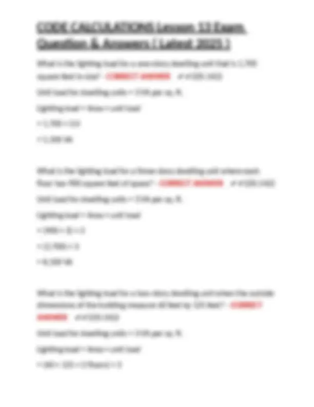 CODE CALCULATIONS Lesson 13 Exam: Questions and Answers (Latest 2025 ...