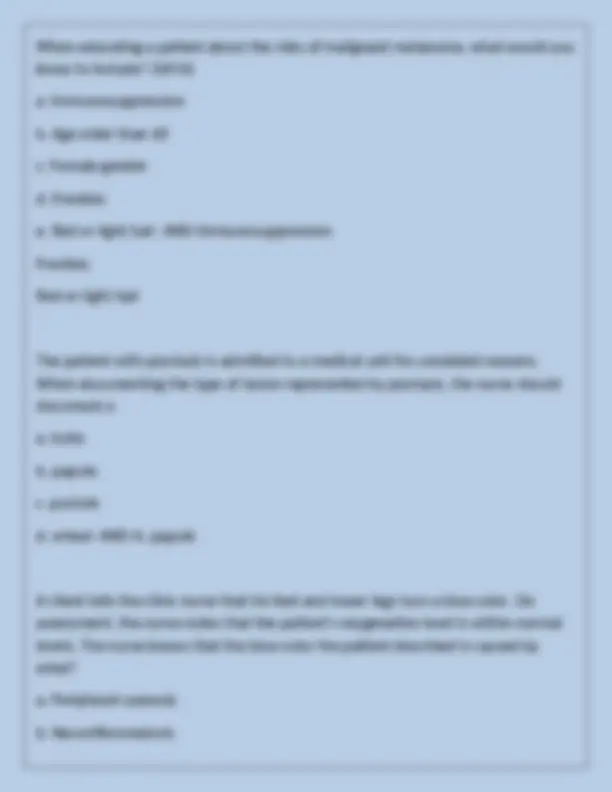 NUR 203 Exam 1 Practice Questions With Complete Solutions Latest Update ...