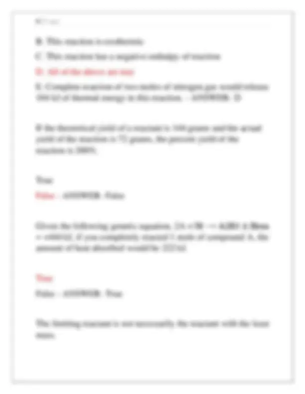 CHEM 101 FINAL EXAM IVY TECH EXAM COMPLETE 100 QUESTIONS AND CORRECT ...