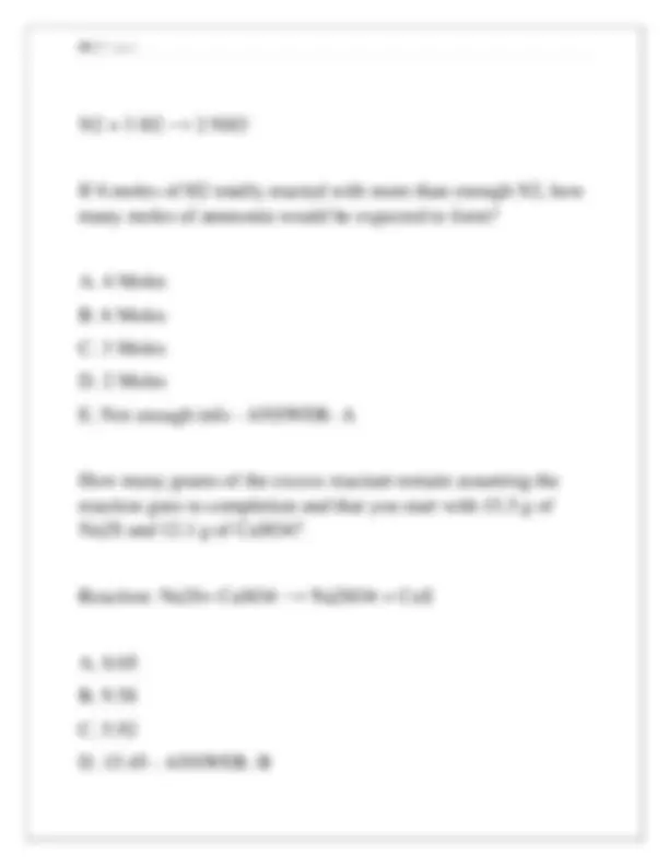 CHEM 101 FINAL EXAM IVY TECH EXAM COMPLETE 100 QUESTIONS AND CORRECT ...