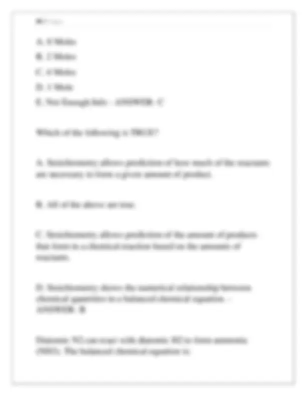 CHEM 101 FINAL EXAM IVY TECH EXAM COMPLETE 100 QUESTIONS AND CORRECT ...