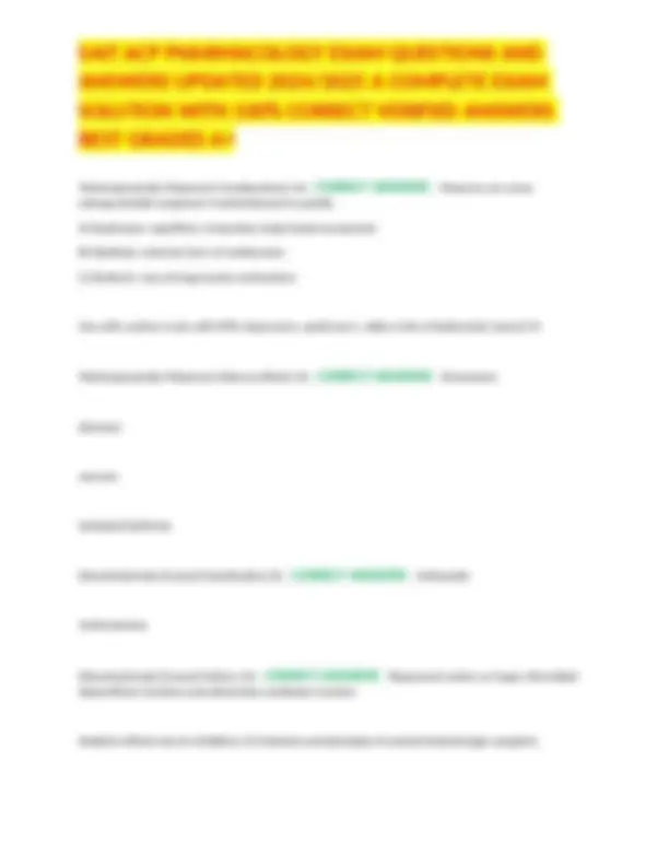SAIT ACP PHARMACOLOGY EXAM QUESTIONS AND ANSWERS UPDATED 2024/2025 A ...