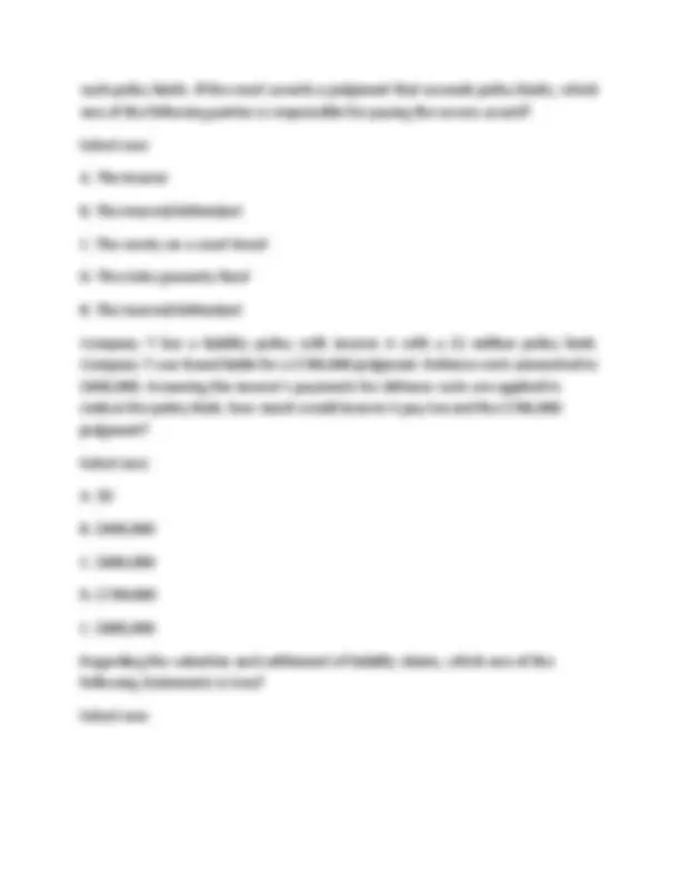 CPCU 552 (ACTUAL EXAM) QUESTIONS AND ANSWERS 2025 | Exams Credit
