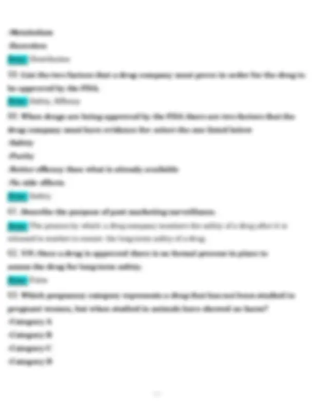 PHARMACOLOGY NURS 251 MODULE 1 EXAM PORTAGE LEARNING QUESTIONS AND ...