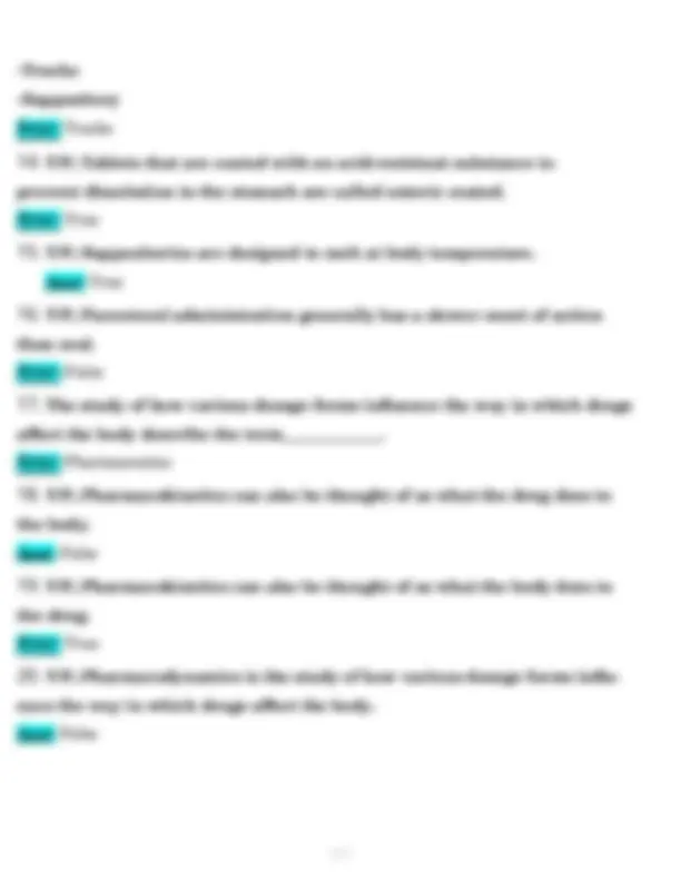 PHARMACOLOGY NURS 251 MODULE 1 EXAM PORTAGE LEARNING QUESTIONS AND ...