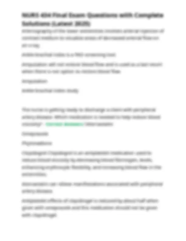 NURS 434 Final Exam Questions with Complete Solutions (Latest 2025 ...