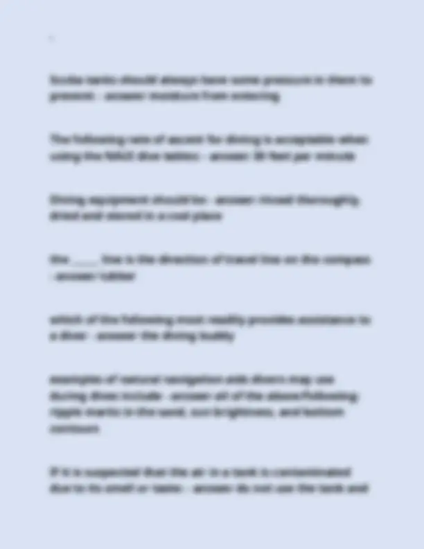 NAUI eLearning Open Water Scuba Diver Final Test (112 questions with ...