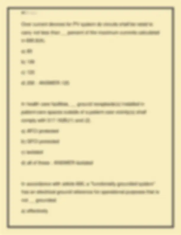 Nec Code Questions National Electrical Code (NEC) Exam Questions and Answers: A ...