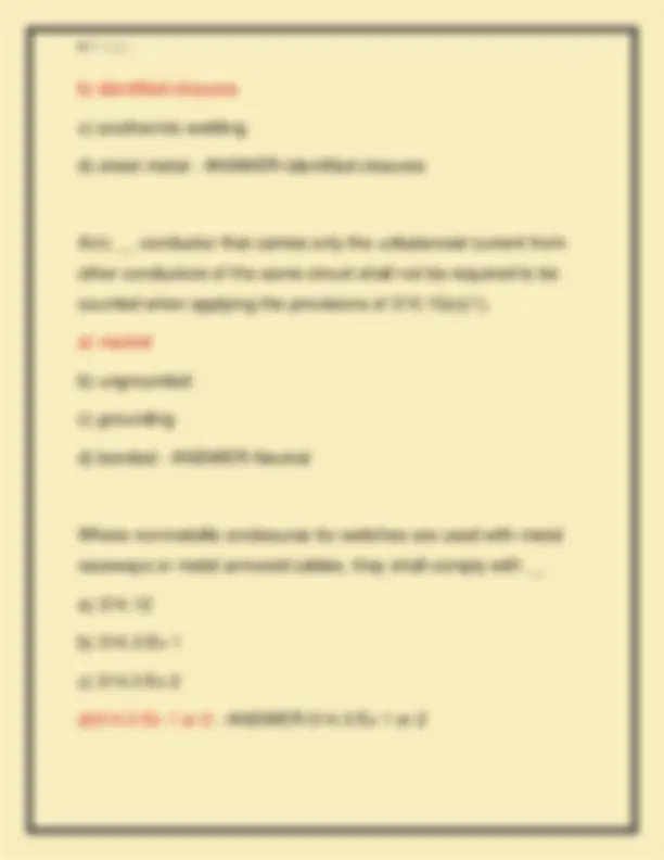 Nec Code Questions National Electrical Code (NEC) Exam Questions and Answers: A ...
