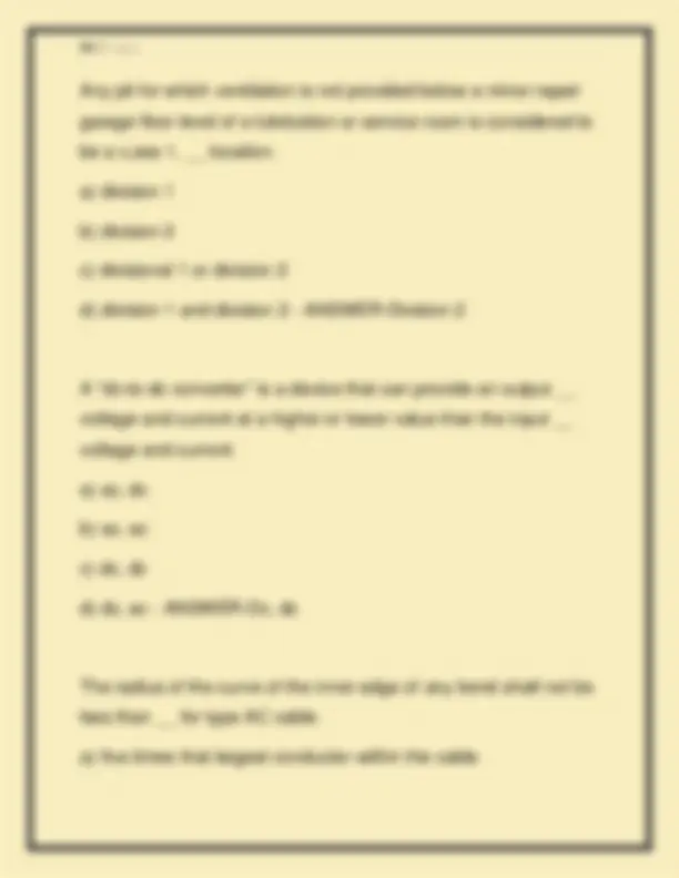 Nec Code Questions National Electrical Code (NEC) Exam Questions and Answers: A ...
