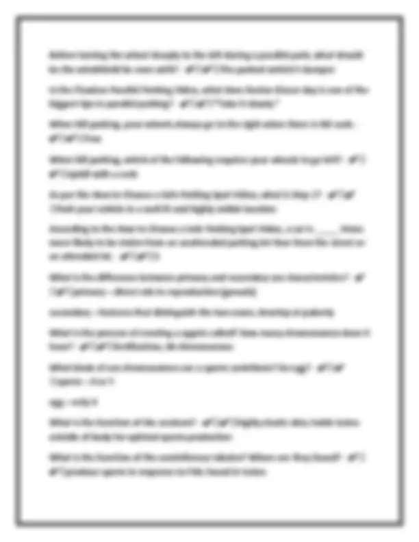 Alberta Novice Module 7: Vehicle Maintenance & Human Reproduction Quiz ...
