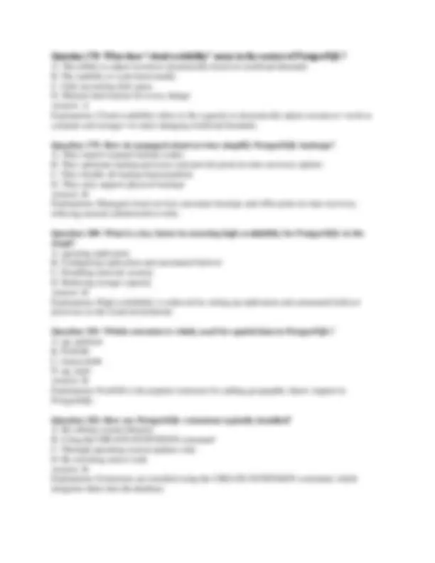 EDB PostgreSQL 13 Professional Exam | Exams Technology | Docsity
