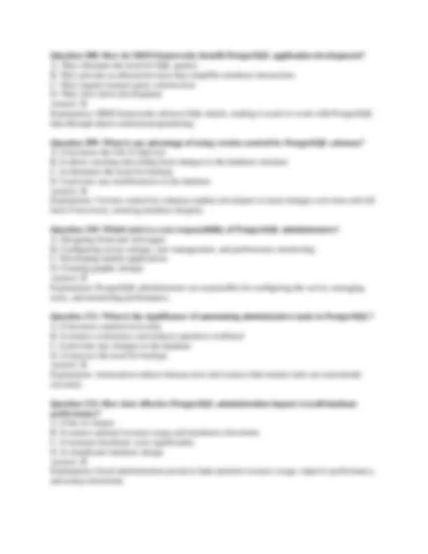 EDB PostgreSQL 13 Professional Exam | Exams Technology | Docsity