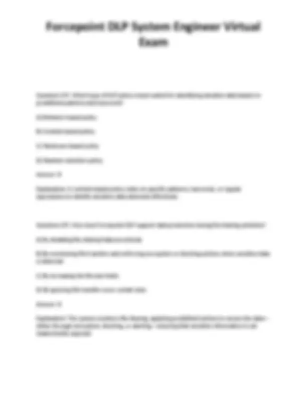 Forcepoint DLP System Engineer Virtual Exam: Questions and Answers ...